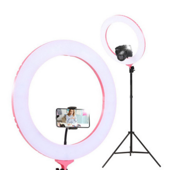 Load image into Gallery viewer, LED Dimmable Ring Light 48.5cm/19&amp;quot; 5800LM Pink
