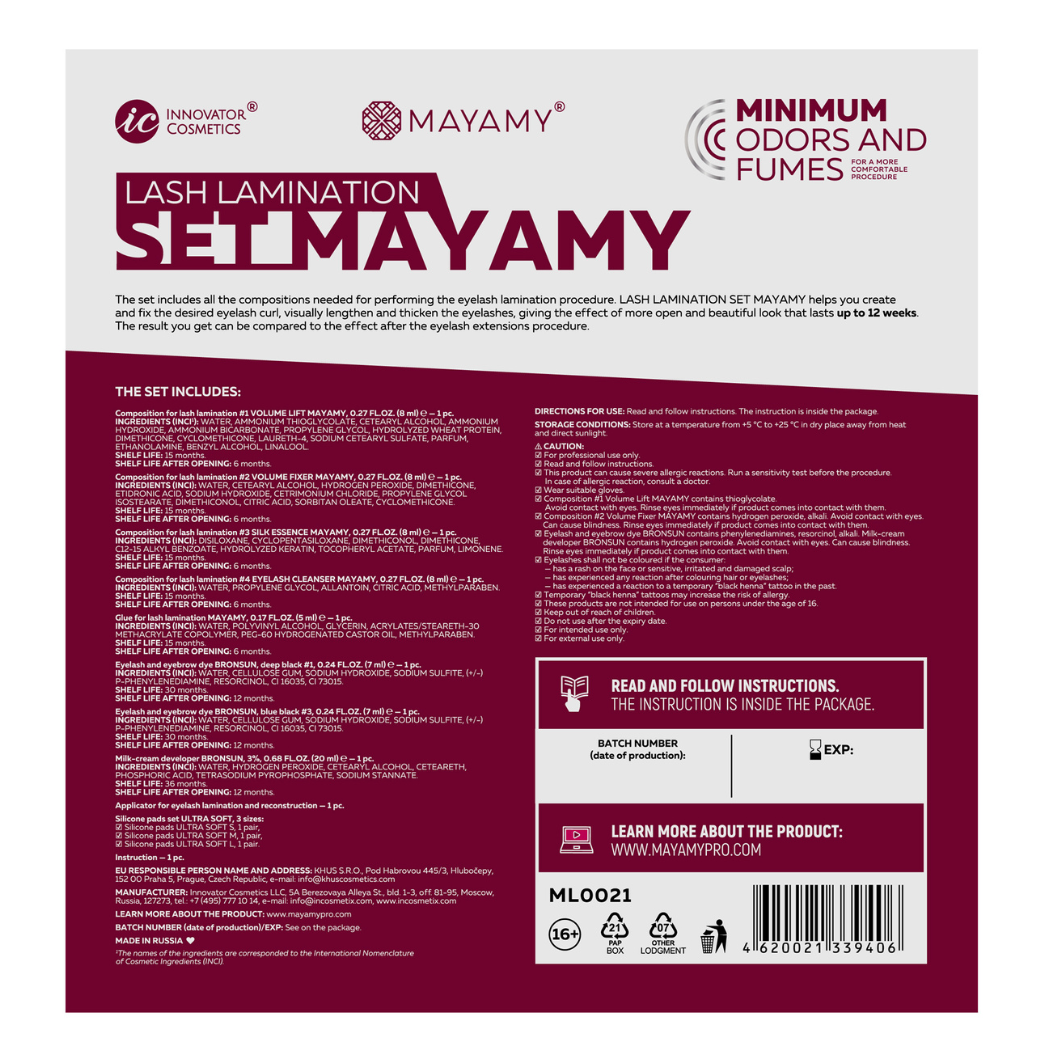 Mayamy Lash Lamination Kit - includes 2 Bronsun Hybrid Dyes