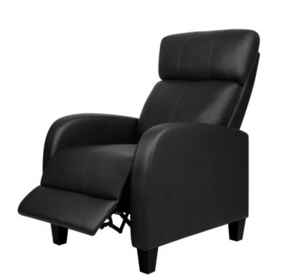 PU Leather Lash and Brow Reclining Chair - Black