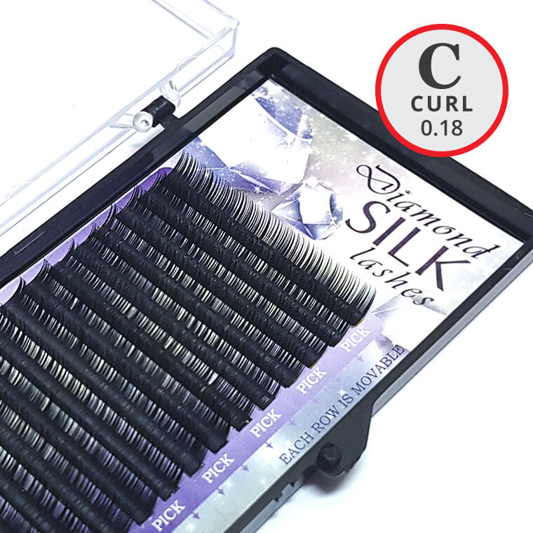 Load image into Gallery viewer, C Curl 0.18mm Diamond Silk Lash Tray - Lash and Brow Supplies
