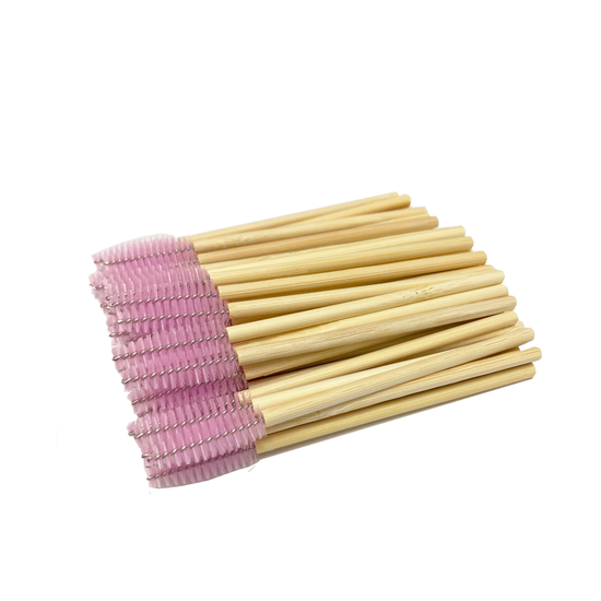 50 x Bamboo Mascara Wands - Lash and Brow Supplies